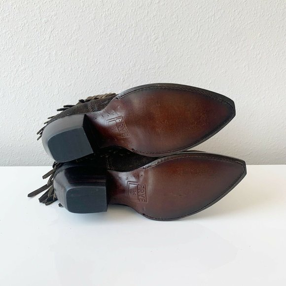 Frye Sacha Fringe Chukka Lace up Ankle Boot Sz 7.5 - Picture 5 of 7